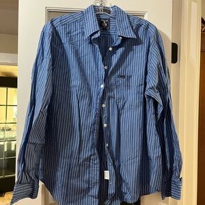 Faconnable Blue and White Striped Women’s Shirt